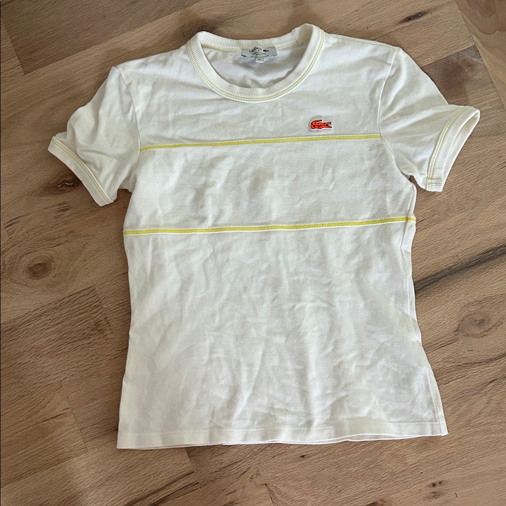 Lacoste white and Yellow Tee
